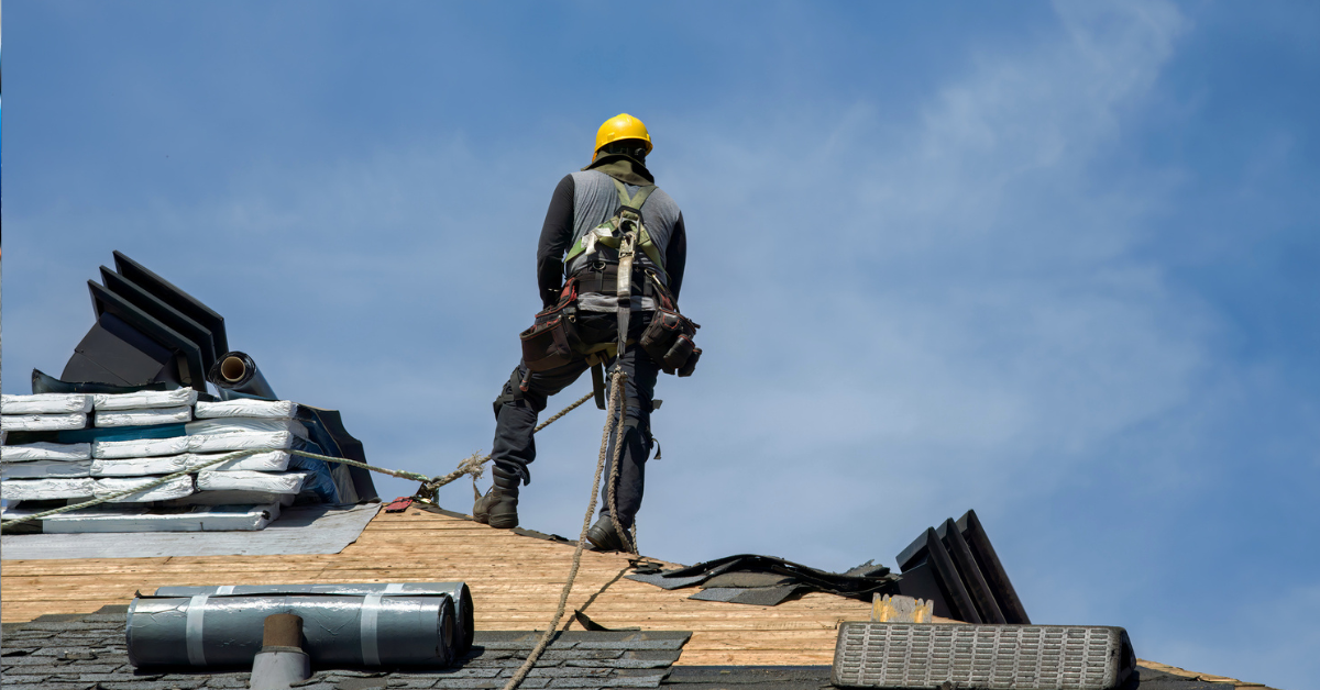 Powell’s Roofing team repairing a roof leak in Scotch Plains NJ